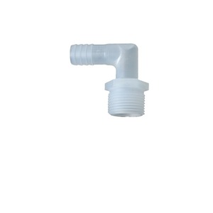 Codo de plástico con rosca macho de 11/16 pulgadas (17.5 mm) para acuarios con conectores rápidos - Product Image 1