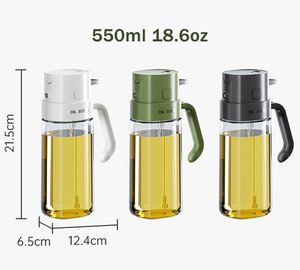 Dispensador 2 en 1 para Cocina, Botella de Vidrio de Grado Alimenticio, Rociador de Aceite de Coco, Vinagre y Aceite de Oliva para Cocinar - Product Image 4