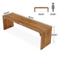 Bureau long en bois moderne Yuepeng Meimu pour 2 personnes, grande table d'écriture avec montage facile pour bureau à domicile, 78,7 pouces