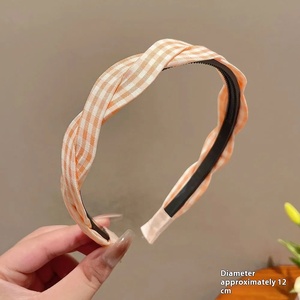 Citas Escena Diadema Adorable Estampado a cuadros Accesorio para el cabello caliente para mujeres Bonita diadema - Product Image 6