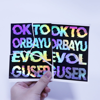 Autocollants Teddy personnalisés en forme d'œuf, logo de sécurité, graffiti, vinyle adhésif DIY, autocollant holographique destructeur coloré
