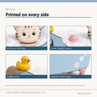 Griffoir pour chat en carton bleu en forme de baignoire, avec motif graphique et design de lit, pour chats d'intérieur, vente en gros, direct usine
