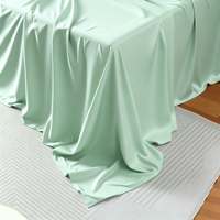Parure de lit 4 pièces en bambou rafraîchissant OEKO-TEX 60S 400TC, couleur unie, respirante, antibactérienne, tailles US EU AU, OEM ODM