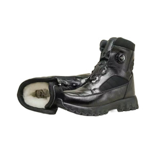 Men's Winter Leather Snow Boots Mid-Calf Waterproof Anti-Slip Warm Cotton Lined Low Heel - Product Image 4