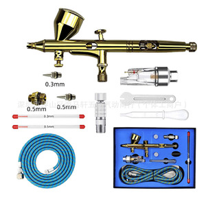 Stylo aérographe G180 Gold à double action, alimentation par gravité, gobelet de 7,0 cc, ensemble de peinture artistique, vitesse réglable, portable - Product Image 2