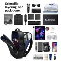 Sac à dos professionnel imperméable pour homme en tissu Oxford avec fermeture éclair et fermoir, doublure en polyester, bretelles à coussin d'air, couleur unie, grande capacité