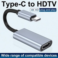 Adaptador USB-C a HDTV 4K 30Hz de Aleación de Aluminio con Protección Contra Cortocircuitos para Teléfono Móvil, Laptop, MacBook, iPad