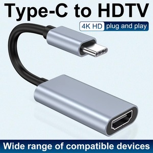 Cable Adaptador USB C a HDTV 4K 30Hz, Tipo C Macho a HDTV Hembra, Cable Convertidor para PC, Teléfono, <span class=keywords><strong>Laptop</strong></span>, MacBook, iPad, Accesorios - Product Image 3