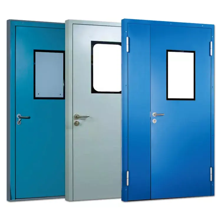 Puerta médica de acero inoxidable para SALA DE LIMPIEZA personalizada, puerta oscilante para operación de teatro, GMP, puertas medicinales