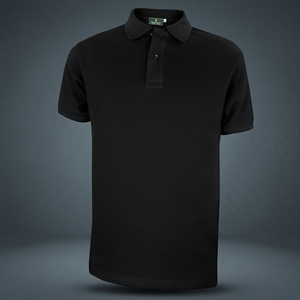 Men's <b>Black</b> Short Sleeve <b>Polo</b> <b>Shirt</b> 100% Cotton Pique Knitted Casual Breathable Solid Color Regular Fit - Product Image 3