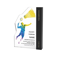 Trophée de badminton en cristal original, nouveau, haut de gamme, élégant, créatif, médaille pour événements sportifs, vente directe d'usine en Chine, impression de logo