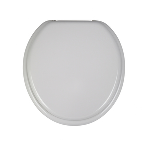 Siège de toilette en <span class=keywords><strong>bois</strong></span> moulé en forme de O blanc <span class=keywords><strong>gris</strong></span> doux avec charnières en plastique couvercle de siège de toilette durable pour la maison hôtel salle de bain - Product Image 2