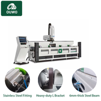 Machine de perçage et de fraisage CNC OUWO 3200 mm pour le perçage de trous de serrures et de trous de drainage dans les profilés de fenêtres en alliage d'aluminium, PVC et cuivre