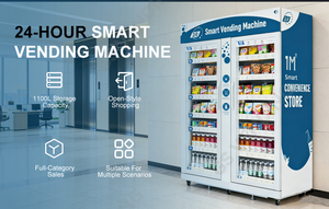 GS <span class=keywords><strong>Vending</strong></span> Aangepaste Volledig Automatische AI Slimme Voedselverkoopautomaat 0-30 ℃   Camerabewaking voor de Amerikaanse zakelijke markt - Product Image 4