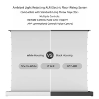 Écran de projection motorisé ALR en cristal gris Black Diamond 8K 16:9 de 133 à 150 pouces pour cinéma maison