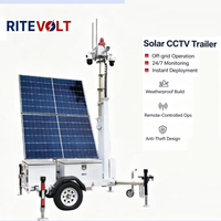 Remorque de sécurité solaire mobile avec caméras CCTV PTZ 2*4MP étanches IP67 en acier Q235, NVR 4 canaux 3 To pour la surveillance des zones éloignées