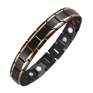 Bracelets magnétiques en acier inoxydable 316 pour femmes et hommes, plaqués or PVD, soins de santé, thérapie énergétique, test de pulvérisation de sel REACH réussi - Product Image 1