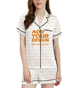 Conjunto <span class=keywords><strong>de</strong></span> Pijama <span class=keywords><strong>de</strong></span> Satén <span class=keywords><strong>de</strong></span> Dos Piezas para Mujer, Estilo Preppy Y2K, Camisa <span class=keywords><strong>de</strong></span> Manga Corta con Estampado <span class=keywords><strong>de</strong></span> Conejo y Mono, con Pantalones Cortos, Tela <span class=keywords><strong>de</strong></span> Satén con Logotipo Frontal - Product Image 2