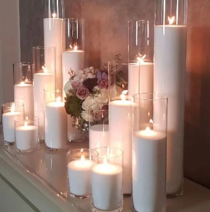 Cổ Luxury Glass Nến Xi Lanh Chủ Cao Borosilicate Chất Liệu Cho Trang Chủ Bảng Trang Trí Đám Cưới & Đèn Lồng - Product Image 5
