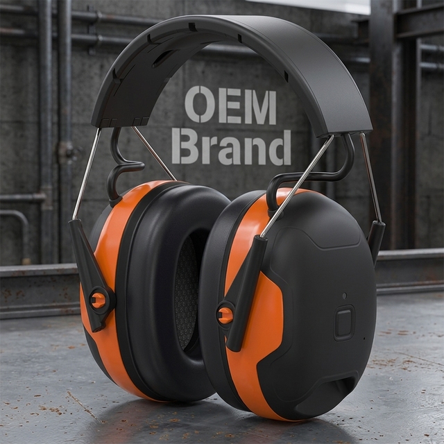 Custom Bluetooth 5.3 Electronic Hearing Protection Safety Earmuffs Hunting Noise Reduction 27dB NRR for Industrial