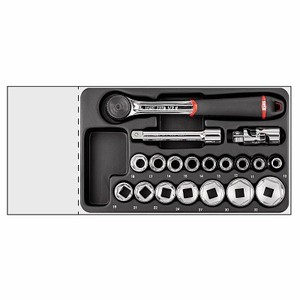 Wera 519/605CEA <b>Ratchet</b> <b>Wrench</b> <b>Set</b> Metric Chrome Vanadium Steel Industrial Grade 311x188x45mm With Anti-Slip Handle - Product Image 1