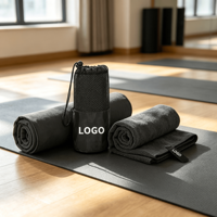 Serviette de sport en microfibre personnalisable, super absorbante et à séchage rapide, avec pochette de transport