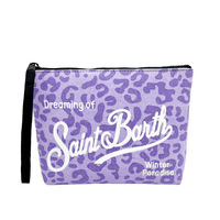 Nouveau concepteur célèbre marque mignon été plage femmes dames imprimé léopard violet toile pochette sac à main portefeuille pochette sacs à main