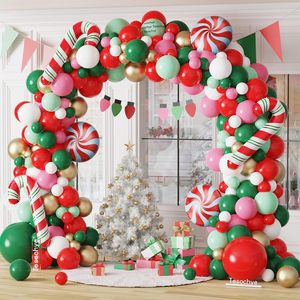 Bestselling Red Green Pink Latex <b>Balloons</b> <b>Arch</b> Set Decorations Candy Cane Indoor Xmas Party Backdrop Ornaments - Product Image 1