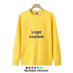 Custom Hoodie Mannen Katoen Mannen Ronde Hals Sweatshirts Leeg Pullover Oversized Hoodie, Effen Badstof Jumper Mannen Truien Sweatshirt