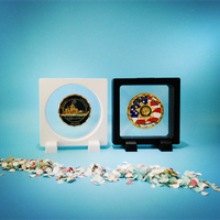 Pièce souvenir 3D gravée en or, pièce de défi personnalisée avec affichage flottant