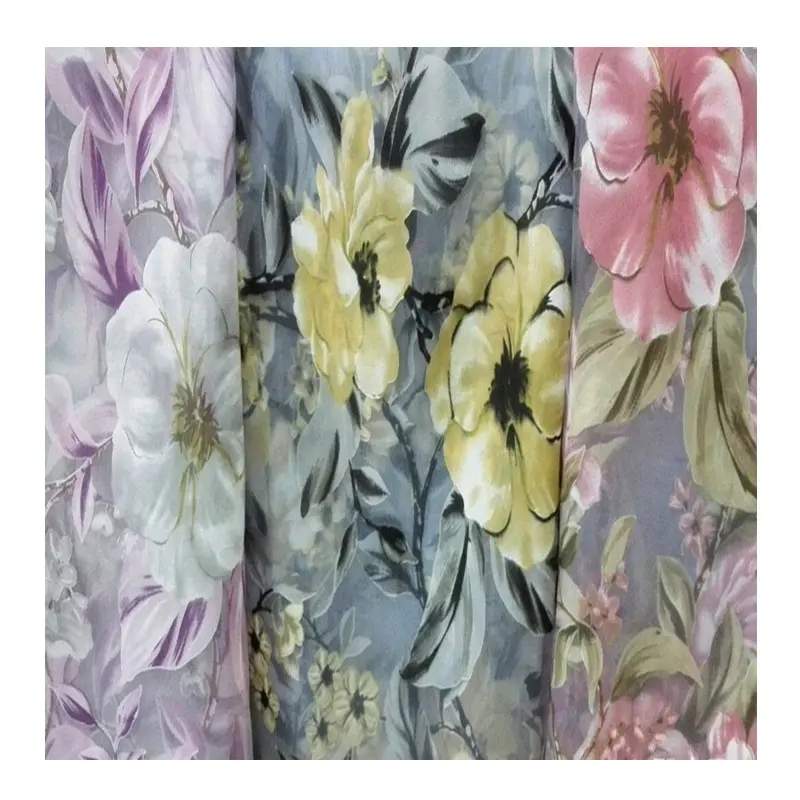 Stoff rollen Modedesign Günstige Blume gedruckt vergoldet Glitter Organza Polyester Hosen Stoff gewebt Plaid Digtal gedruckt