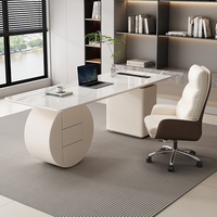 Bureau moderne minimaliste en bois couleur crème de luxe pour la maison, le bureau, le salon de beauté - Bureau d'étude et de consultation commercial pour ordinateur