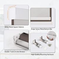 Livraison Gratuite Stores Enrouleurs Horizontaux Intégrés à Motif Uni Double Couche Anti-UV Imperméables Ignifuges Taille Personnalisable