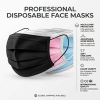 Masque chirurgical jetable 3 plis avec attaches auriculaires, certifié CE, masque de protection médical