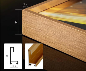 Marco de 35 mm para Fotos, Espejos y Cuadros, para Montar en la Pared, Perfil de Aluminio Extruido, Color Oro Cepillado, Plata y Negro, Personalizable - Product Image 3