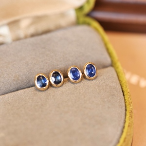 Pendientes de Oro Sólido de 18K Xinfly con Zafiro Natural de 0.5CT, Engaste Clásico para Mujer, Joyería Fina para Uso Diario, Regalo Personalizado - Product Image 2