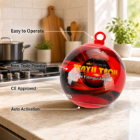 Extincteur automatique en forme de boule de 1,3 kg, homologué CE, éteint automatiquement, poudre sèche, portable, décharge en 15-30 secondes