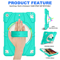 Étui de protection pour tablette en silicone PC de qualité supérieure, trois couches, antichoc, pour la famille et les enfants, avec béquille pour iPad 9.7 2017/2018