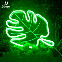 DIVATLA Amazon hot Monstera Palm Leaves Neon Light Green leaf Neon Sign Light 5v with dimmer for Wall Decor