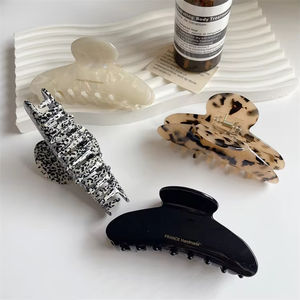 Precio directo de Facry, pinzas para el pelo de acetato de celulosa de carey de mármol Jumbo Extra grande personalizadas - Product Image 3