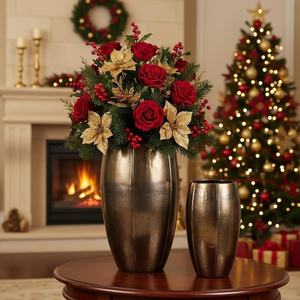 Pot en céramique avec trous de drainage, finition émaillée, durable pour une utilisation en intérieur/extérieur, pour plantes fleuries/vertes de sol et de jardin - Product Image 1