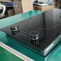 Kompor Keramik Built-in 60cm 5700W, 3 Tungku Kontrol Tombol, Kompor Listrik, Cocok untuk Semua Panci, Infrared Hob, Bersertifikasi CE CB UKCA SAA