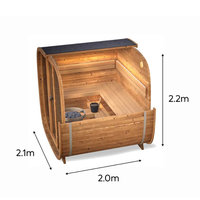 Sauna extérieur carré en bois massif de cèdre rouge écologique avec poêle électrique commercial pour 5 personnes