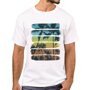 Camisetas de Verano de Algodón de 230G con Diseño de Playa al Atardecer para Hombre, Personaliza tu Diseño - Product Image 2