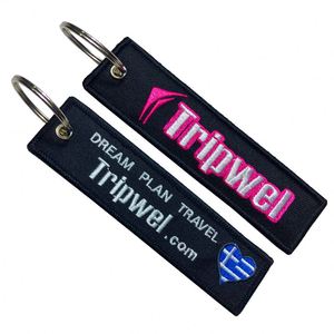 Porte-clés personnalisé en tissu doux avec lettres et logo imprimés, broderie double face - Product Image 4