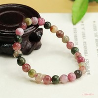 Bracelets en tourmaline naturelle en gros Aiyu, cristaux brésiliens colorés, pierres précieuses multicolores, usine de bijoux