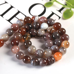 Persa Natural 6 8 10 12 14 MM piedra preciosa gris Botswana ágata cuentas para pulsera de moda fabricación de collares - Product Image 4