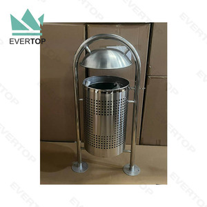 DA-37H Số Lượng Lớn Đứng Thép Không Gỉ Ngoài Trời Thùng Rác Có Thể Với Rainhood Vườn Kim Loại Chất Thải <span class=keywords><strong>Bin</strong></span> Phong Cách Hiện Đại Thùng Rác Có Thể - Product Image 6