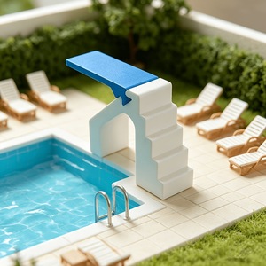 Trampoline miniature pour <span class=keywords><strong>piscine</strong></span> + échelle en matériau Plalite, facile à assembler, trampoline bleu pour <span class=keywords><strong>maison</strong></span> <span class=keywords><strong>de</strong></span> poupée - Product Image 3
