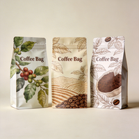 Sachet Doypack Personnalisé en Papier Kraft avec Fenêtre, Refermable à Fermeture Éclair, Qualité Alimentaire, pour Grains de Café, Café Moulu, Produits de Boulangerie